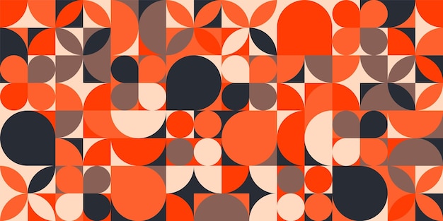 Disegno geometrico alla moda in stile Bauhaus sfondo moderno colorato con elementi semplici consistenza retro
