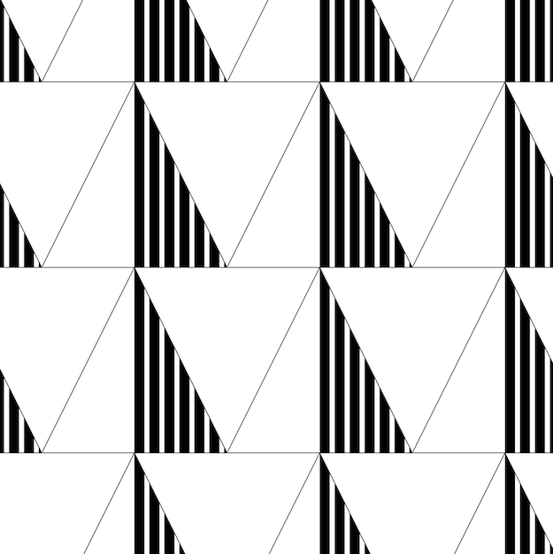 Disegno geometrico astratto con triangolo su sfondo bianco sfondo vettoriale senza cuciture disegno grafico moderno disegno bianco e nero