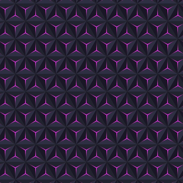 Disegno geometrico astratto di triangoli con accenti viola