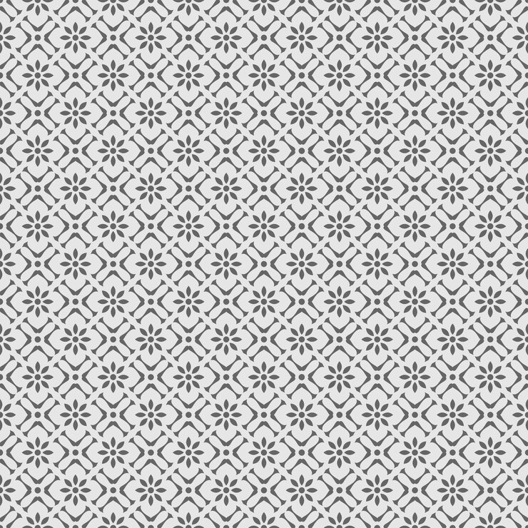 Disegno geometrico floreale grigio