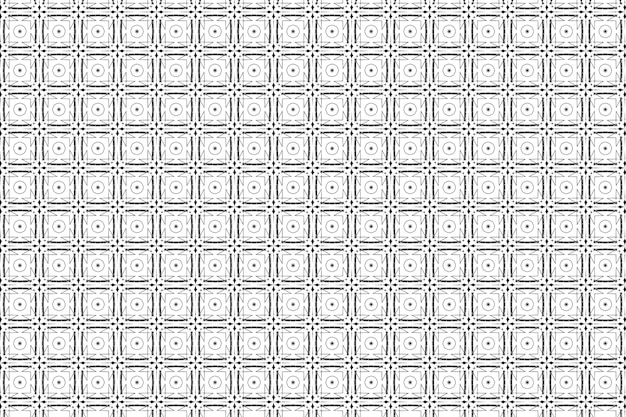 Disegno geometrico floreale senza cuciture vettorico nero-bianco