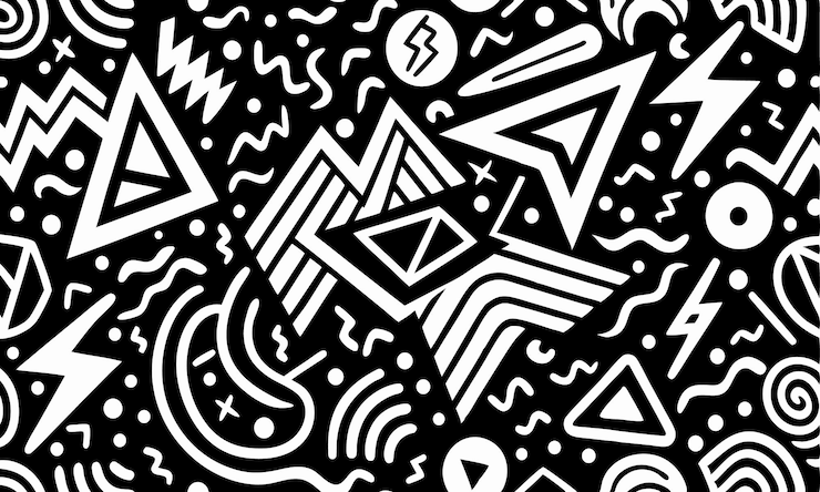 Vettore disegno geometrico in bianco e nero