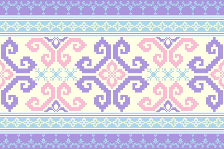 Vettore disegno geometrico pixel art senza cuciture in colori pastello