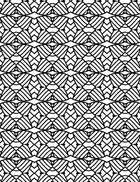 Disegno geometrico ripetuto Illustrazione di sfondo Linearità in bianco e nero