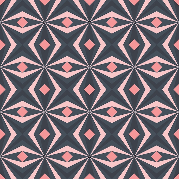 Disegno geometrico senza cuciture con diamanti rosa e grigio scuro