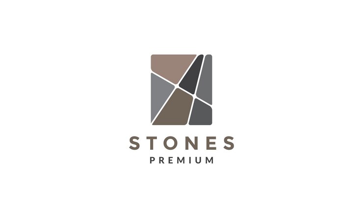 Disegno grafico dell'illustrazione dell'icona del vettore del simbolo del logo in ceramica color pietra