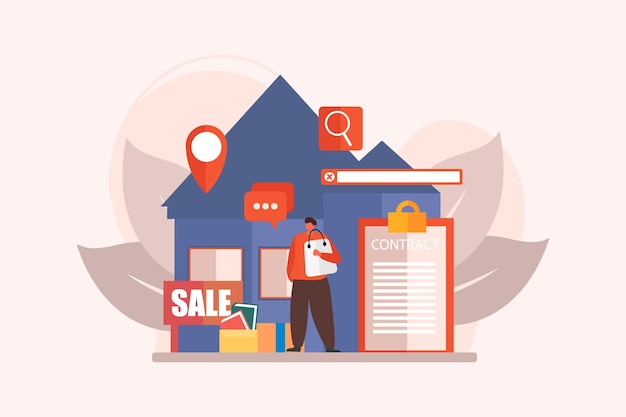 Disegno illustrativo di appartamenti immobiliari