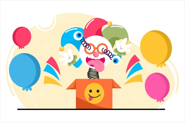 Disegno illustrativo piatto di April Fools