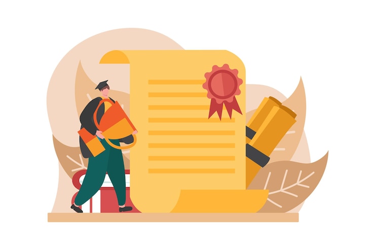 Disegno illustrativo piatto di Happy Graduation