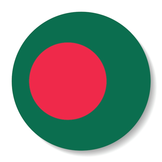 Disegno illustrativo vettoriale dell'icona del cerchio della bandiera del Bangladesh