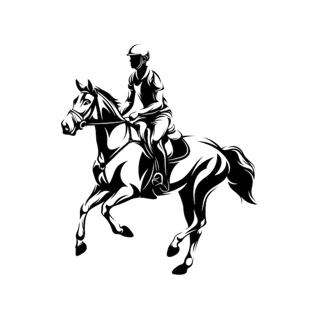 Disegno illustrativo vettoriale della silhouette del cavaliere isolato