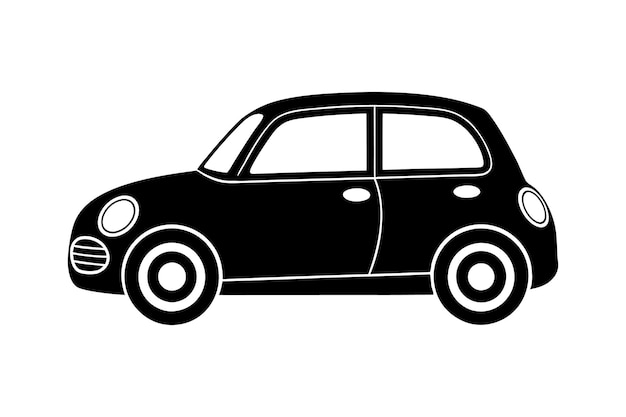 disegno illustrativo vettoriale della silhouette di un'auto compatta