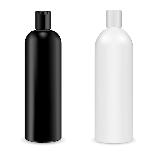 Disegno in bianco della bottiglia di shampoo Confezione del prodotto cosmetico