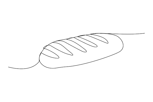 Disegno in linea continua di un pane
