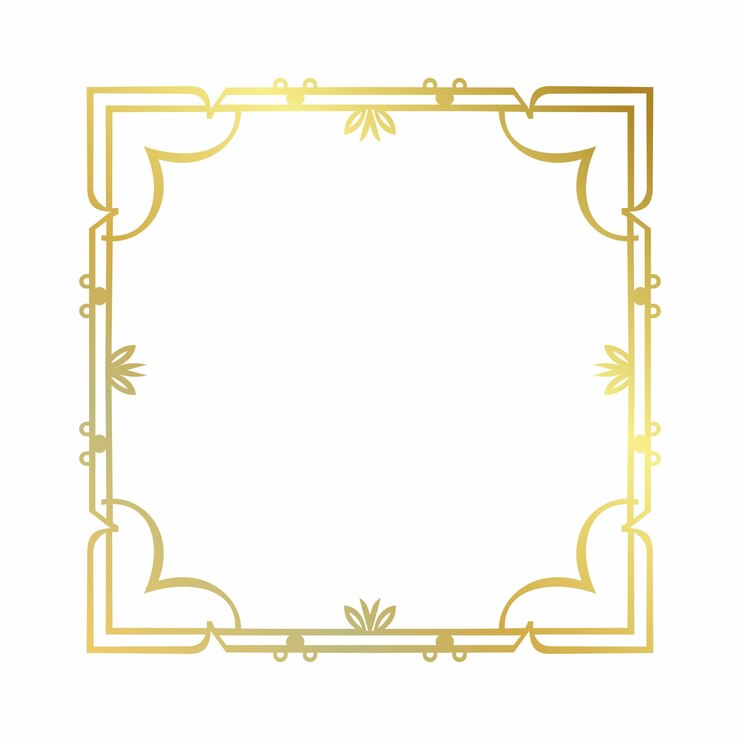 Disegno libero di cornice dorata su sfondo bianco