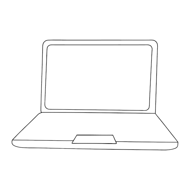 Disegno lineare continuo di un'illustrazione di un gadget per computer portatile