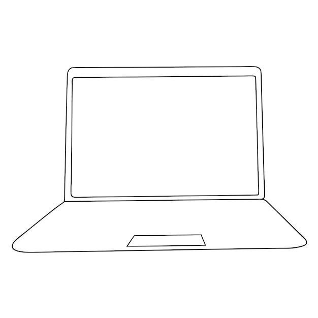 Disegno lineare continuo di un'illustrazione di un gadget per computer portatile