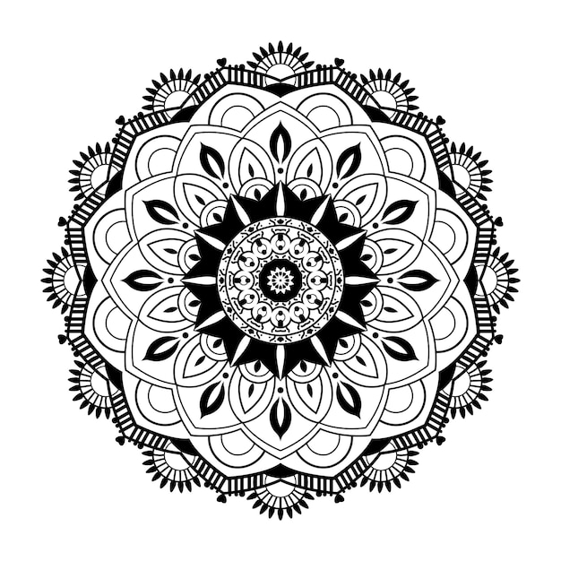 disegno mandala di colore nero