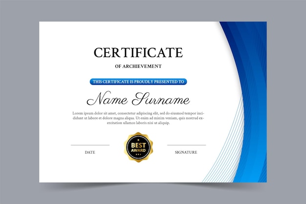 Disegno moderno del modello di certificato