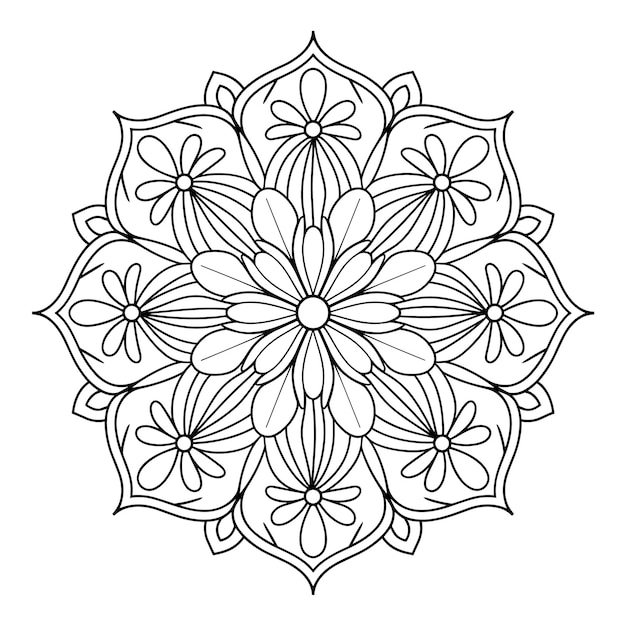 Disegno ornato di Mandala a fiori