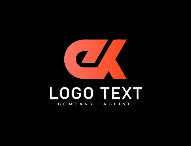Disegno piatto c design del logo a lettere k