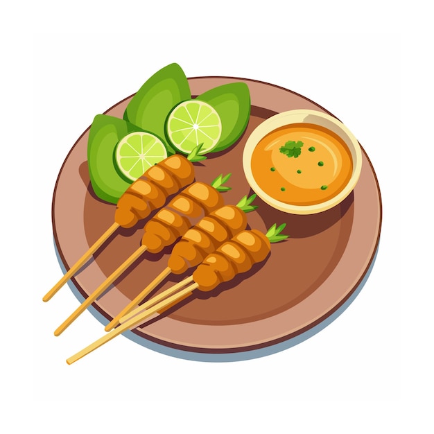 Disegno piatto disegnato a mano illustrazione di cibo thailandese