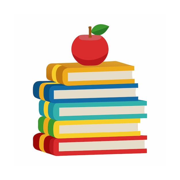 Disegno piatto pila di libri illustrazione