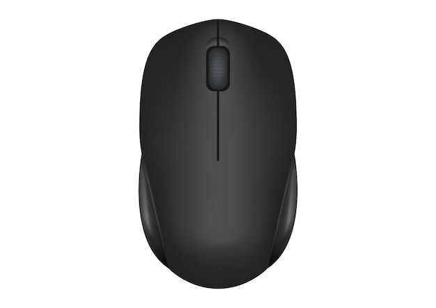 Disegno piatto vettoriale del mouse wireless realistico isolato su sfondo bianco