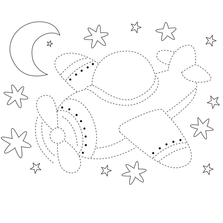 disegno pratico di aeroplano cartone animato doodle kawaii anime pagina da colorare disegno carino illustrazione