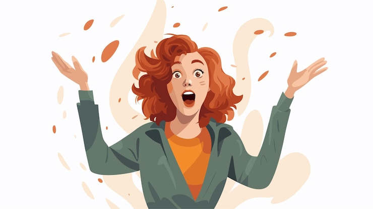 Vettore disegno ragazza vettoriale che gioisce vettore