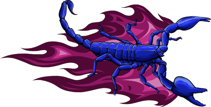 Vettore disegno realistico dell'illustrazione di vettore dello scorpione