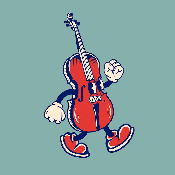 Vettore disegno retro del violino