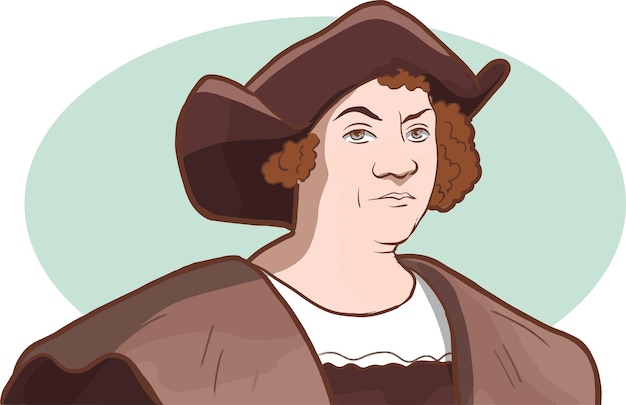 disegno ritratto di cristoforo colombo illustrazione vettoriale