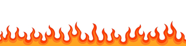 Vettore disegno senza cucitura del bordo del fuoco set di cornici della linea di fuoco