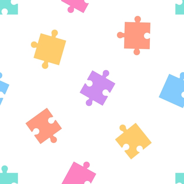 Disegno senza cuciture con pezzi colorati del puzzle