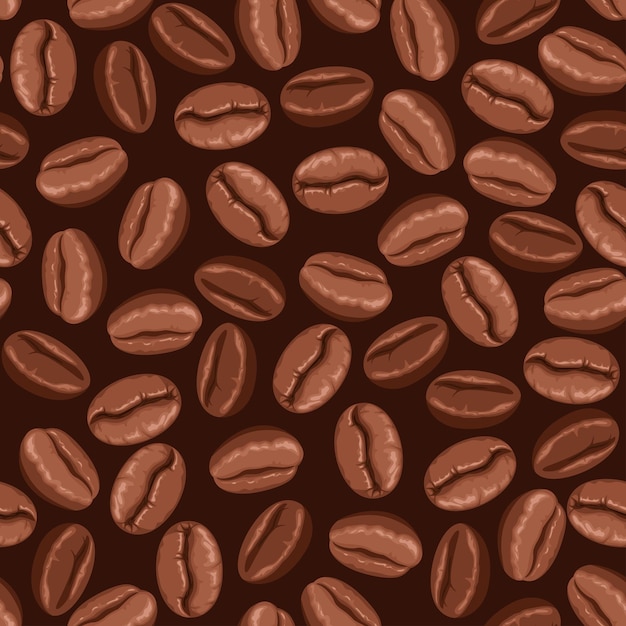 Disegno senza cuciture dei chicchi di caffè
