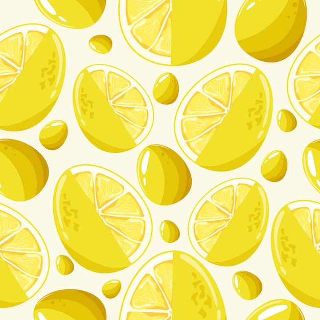 Disegno senza cuciture di Pasqua con uova decorate con limone succoso e uova gialle per poster natalizio