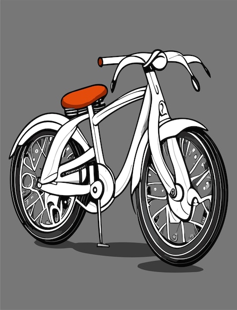 Disegno vettoriale 2D della bici del fumetto