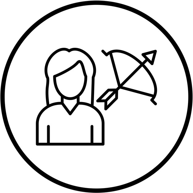 Disegno vettoriale Acher Lady Icon Style