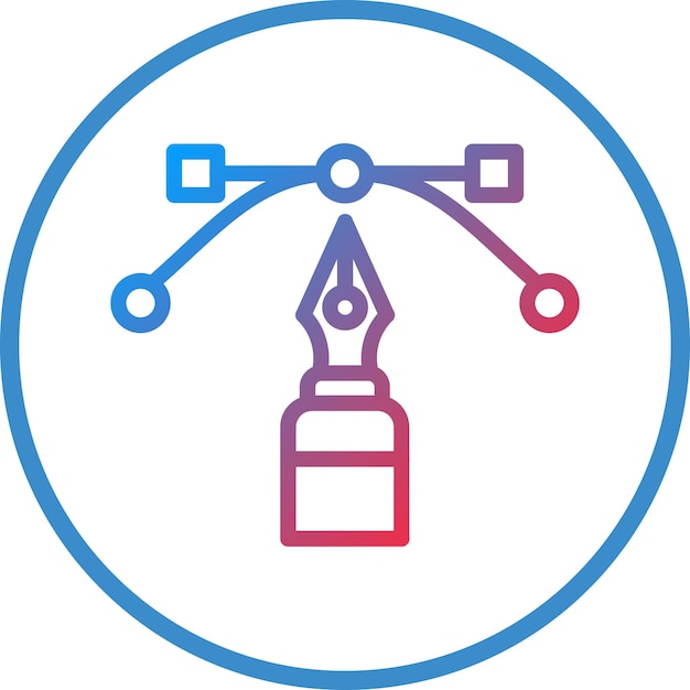 Disegno vettoriale Arch Point e Pen Icon Style