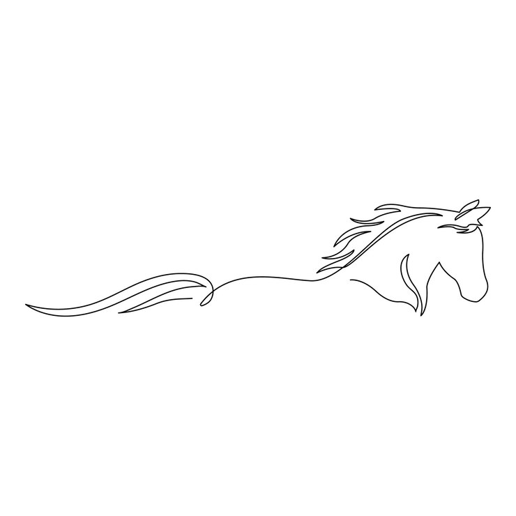 Disegno vettoriale continuo di un contorno di cavallo di una linea e arte a linea singola della Giornata mondiale della fauna selvatica