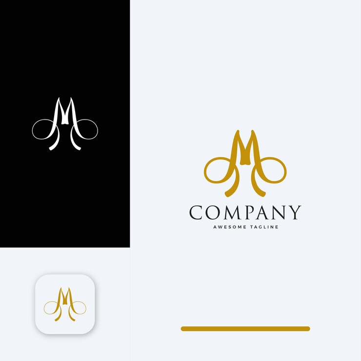 Disegno vettoriale del logo del monogramma della lettera iniziale M