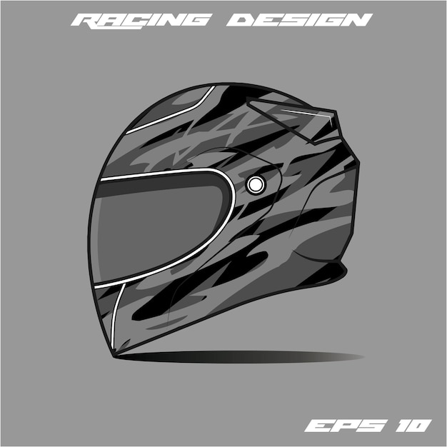 Disegno vettoriale del modello del casco da corsa sportiva