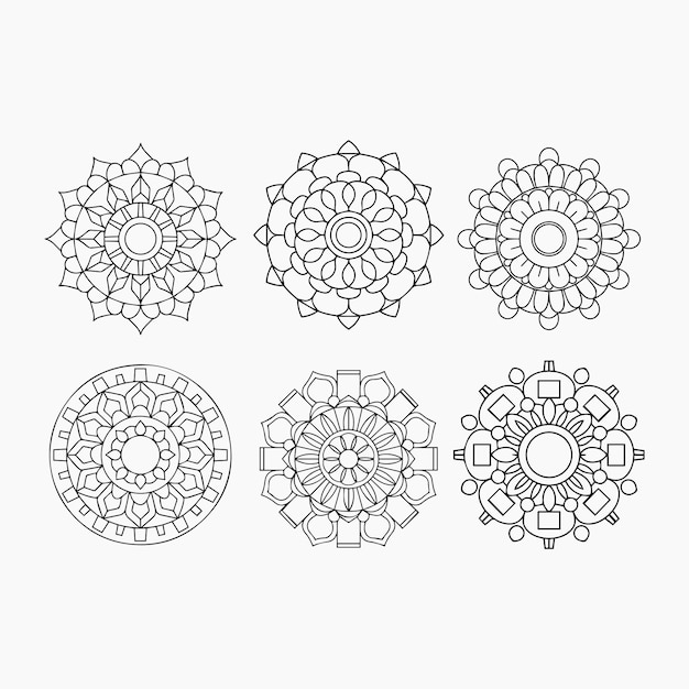 disegno vettoriale del set di henna mandala