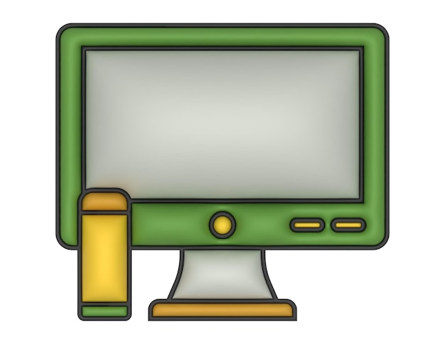 disegno vettoriale dell'illustrazione del monitor 3d
