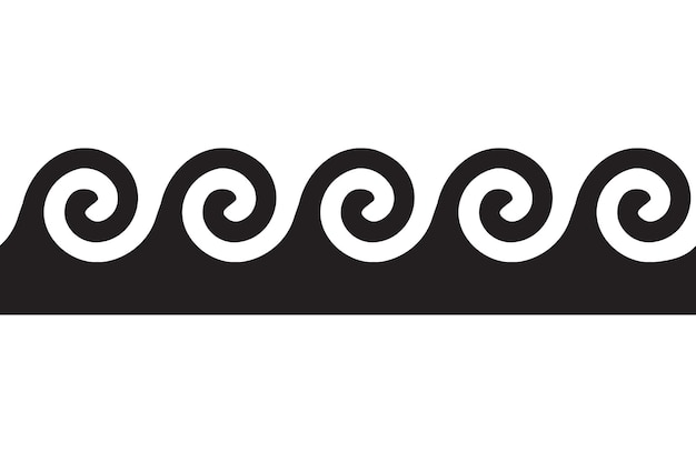 Disegno vettoriale dell'illustrazione dell'onda dell'icona del mare Elemento grafico del logo dell'oceano Simbolo dell'acqua