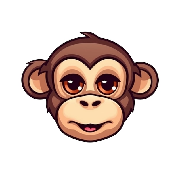 Disegno vettoriale della faccia di scimmia dei cartoni animati