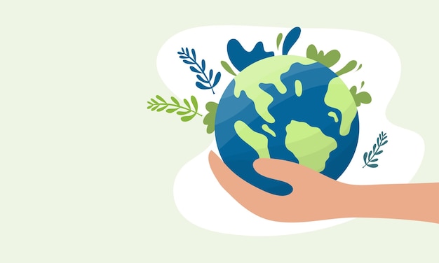 Disegno vettoriale della terra per l'evento dell'ozono e della giornata della terra