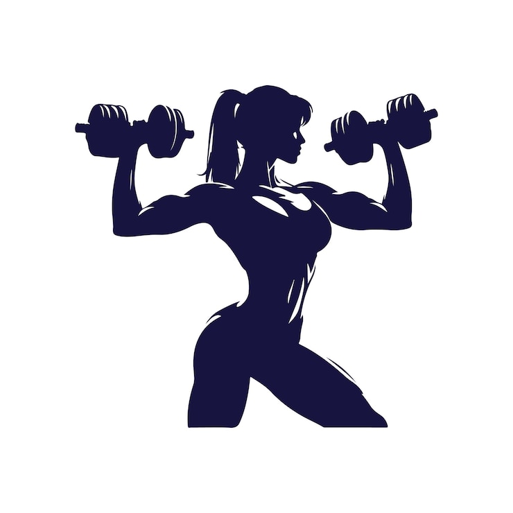 Vettore disegno vettoriale di illustrazioni di silhouette per donne e fitness