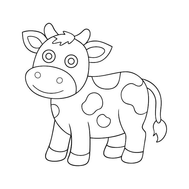 disegno vettoriale di linea di mucca
